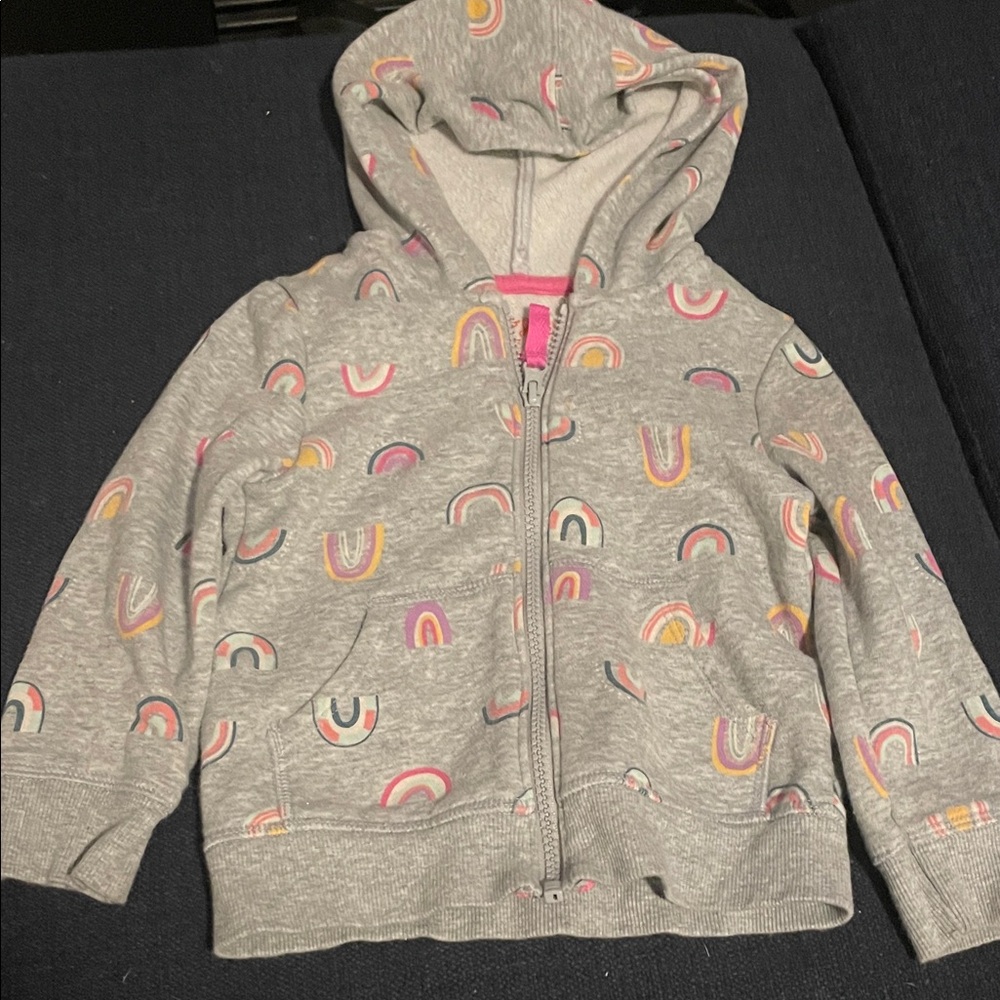 Cat & Jack Gray Hoodie with Rainbow Accents